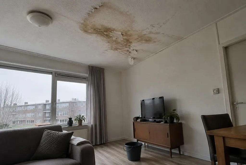 Lekdetectie Kesteren – vochtplek op het plafond onder een badkamer